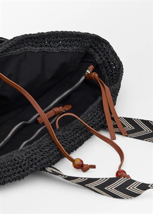 Paper Straw Pheobe bag Sort Becksøndergaard 
